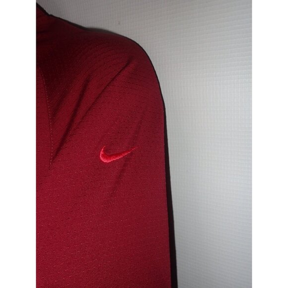 Nike Sphere Dry 1/2 Zip Athletic Cycling Running Shirt Women L Long Sleeve RED - Picture 3 of 6